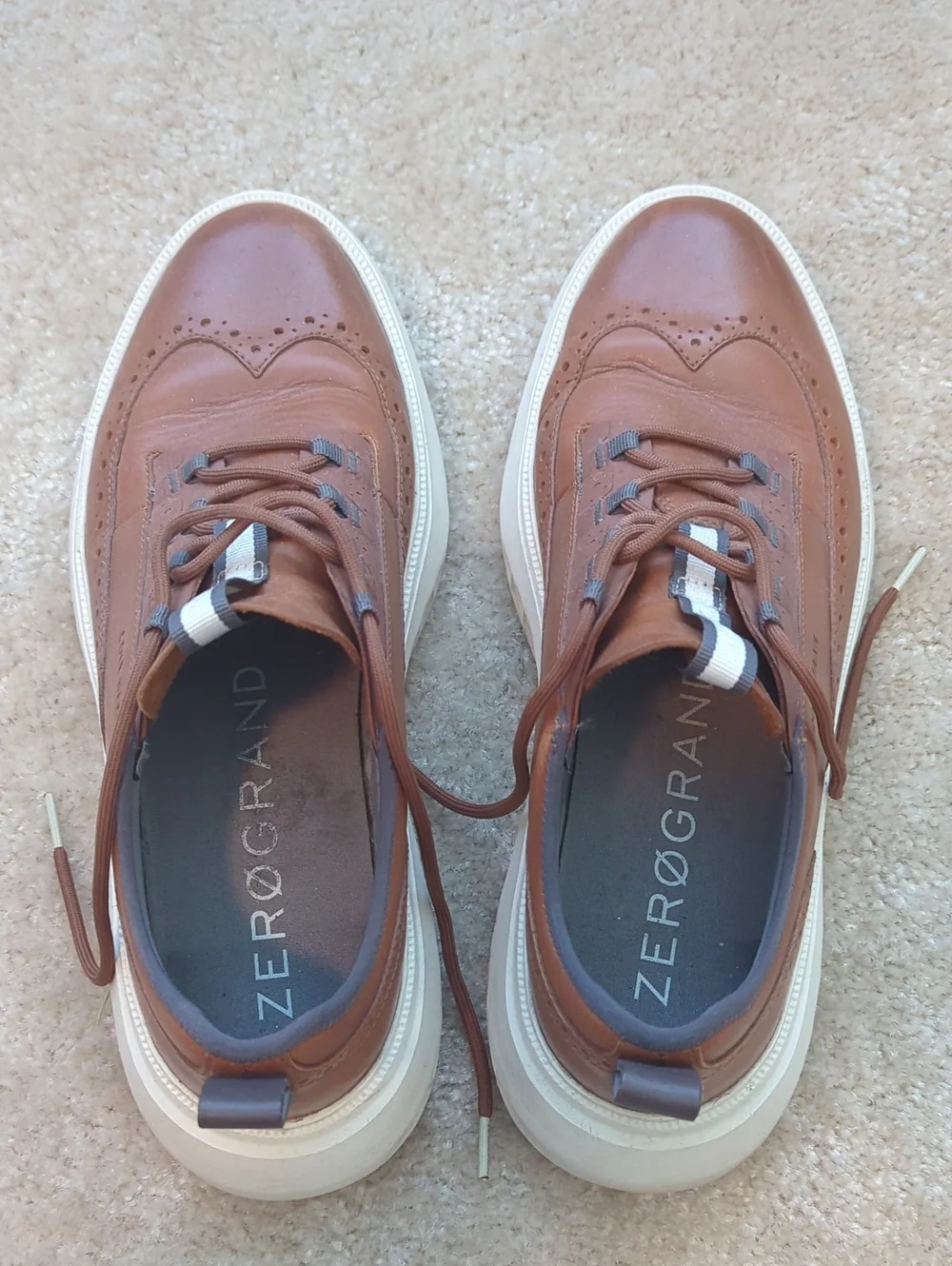 Cole Haan Zerogrand Brown Leather Wingtip Derby Sneakers
